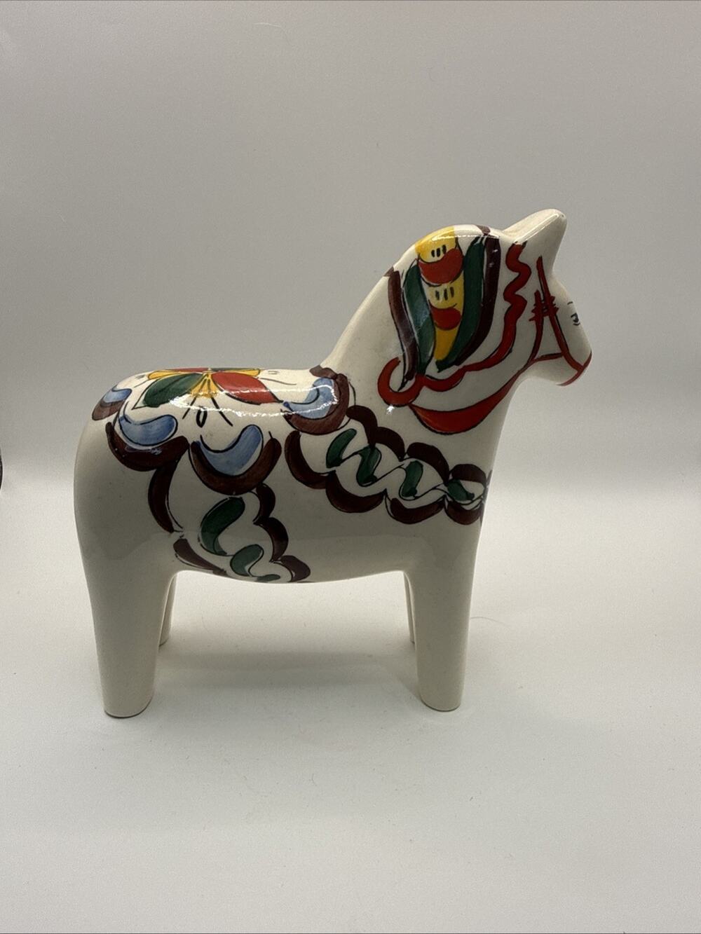 Ceramic Scandia Horse Figurine Brazil Hand Painted Vintage